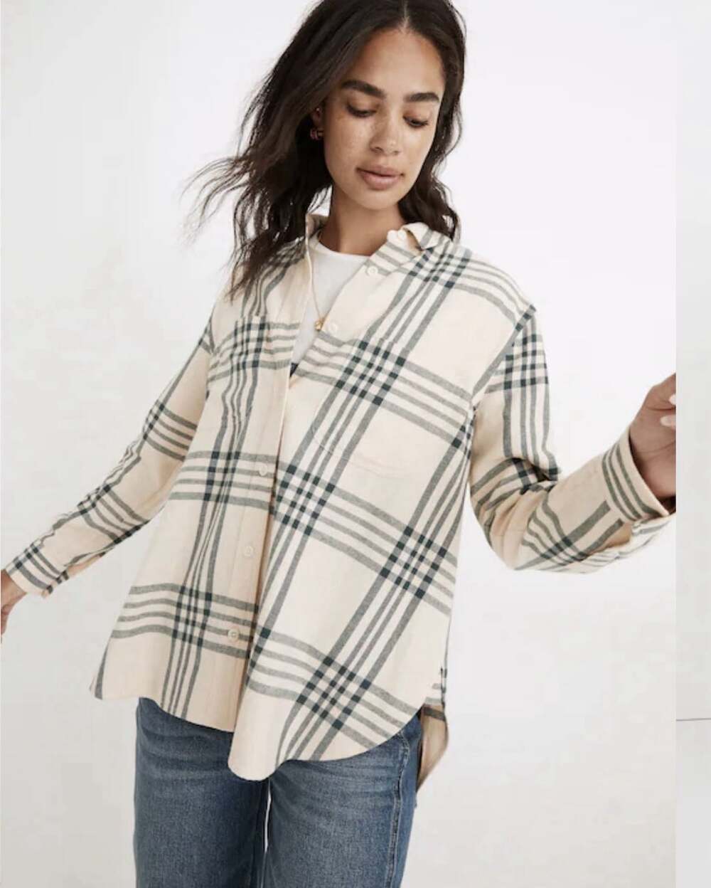 Madewell Oversized Ex-Boyfriend Long Sleeve Shirt Size M